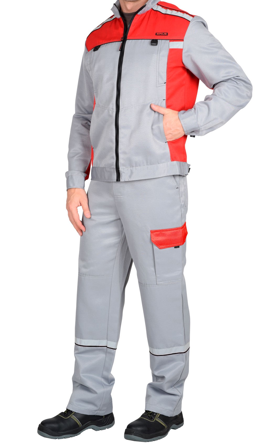 Костюм "С-Практик" куртка, полукомбинезон (васильковый, серый, синий) - б/с - фото 1