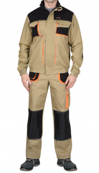 Куртка "С-Манхеттен" (серый/песочный/оливковый), короткая/длинная, тк. стрейч пл. 250 г/кв.м
