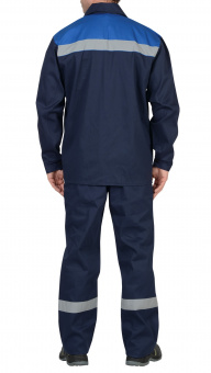 Костюм "С-Производственник" куртка, брюки (с СОП 50мм), синий с васильковым, 100%хб, 210г - б/с
