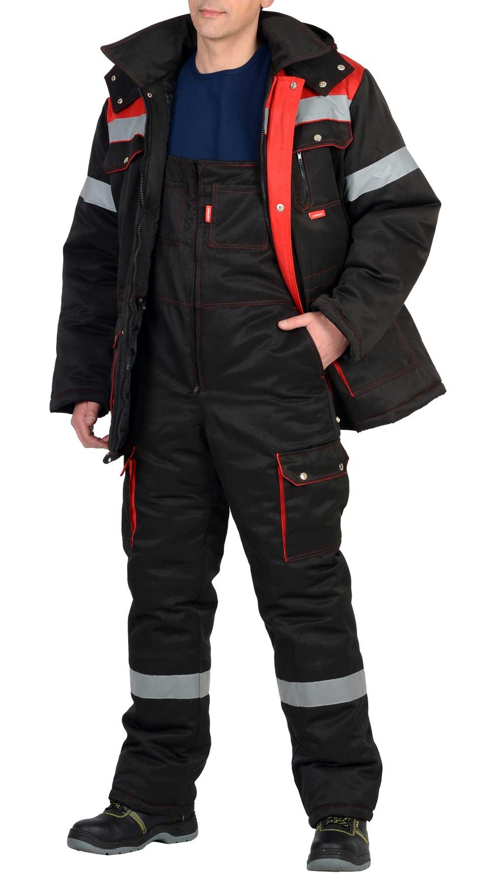 Костюм зимний "С-Титан" длинная куртка, п/к или куртка , п/к (красный, зеленый, хаки, черный, серый) - фото 3