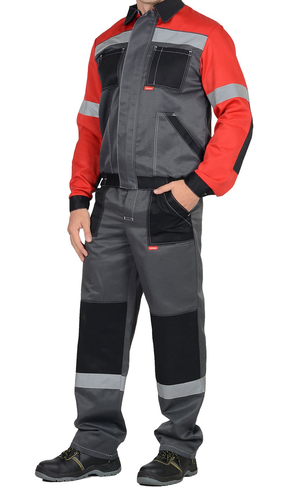 Костюм "С-Лигор" куртка, брюки, СОП 50мм (васильковый, серый, серый с красным) - фото 1