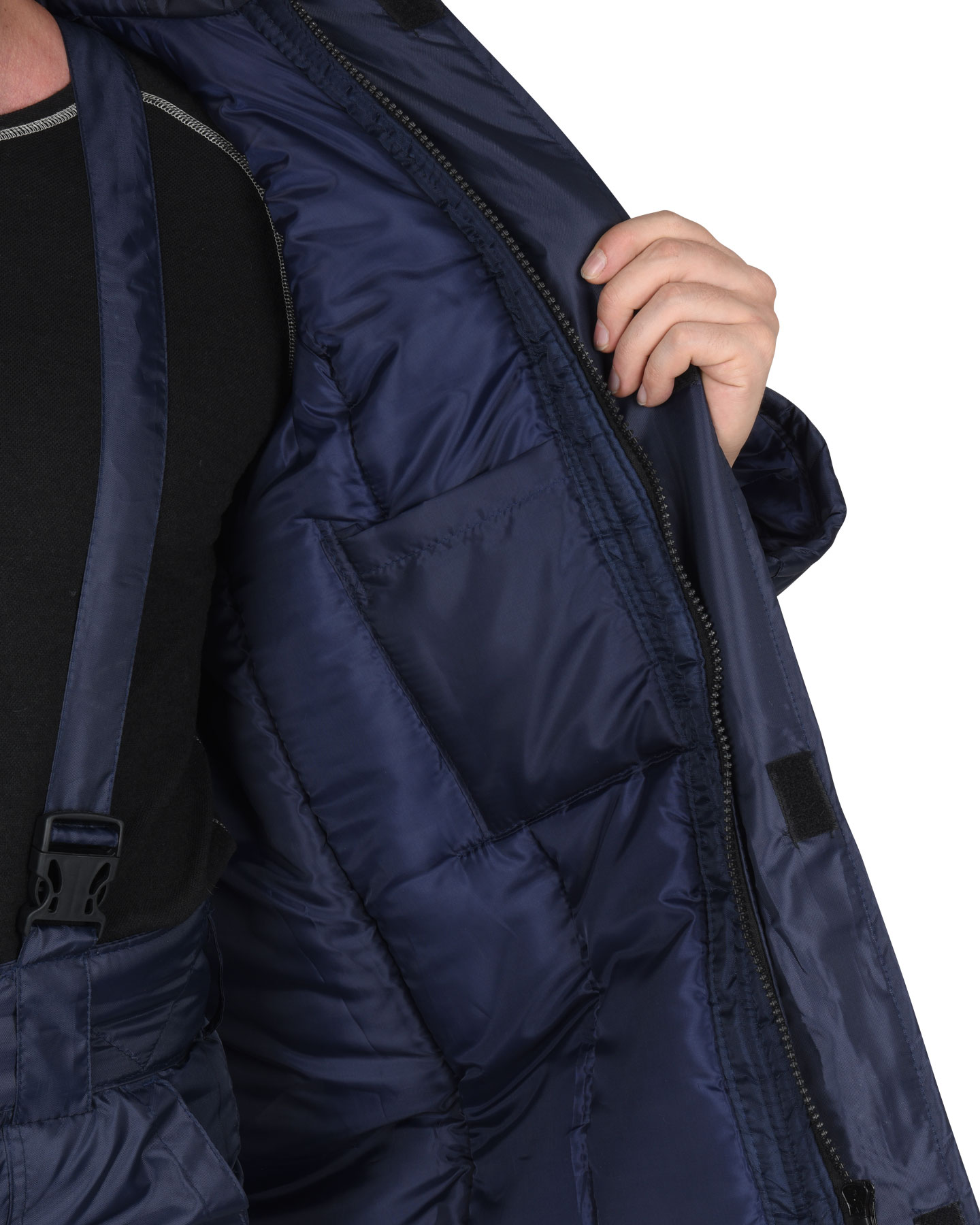 Костюм зимний "С-Рост-Норд" куртка, брюки (темно-синий с вас.), с СОП - фото 3