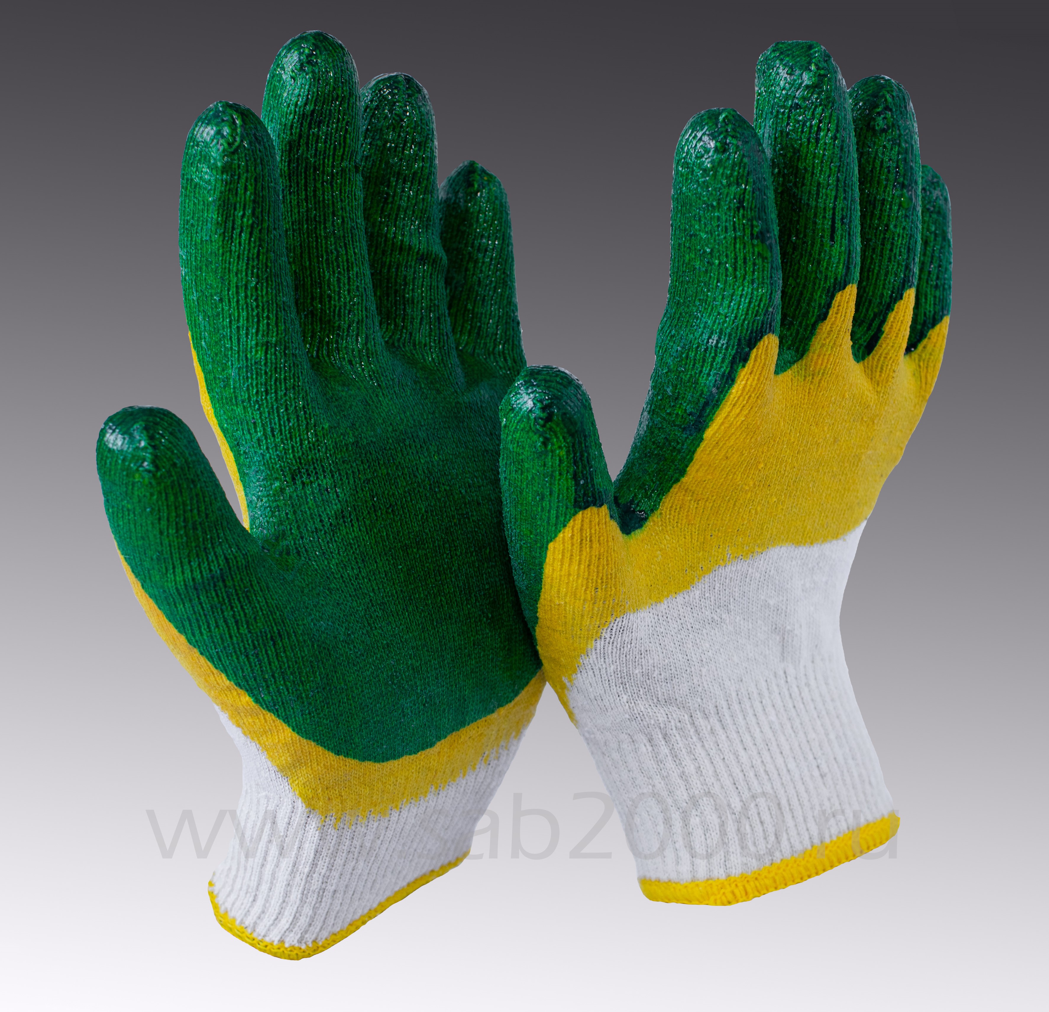 Утепленные прорезиненные рабочие перчатки, с глубоким двойным латексным обливом (с вкладышем, двойные), увеличенный размер - фото 1