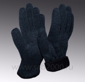 Перчатки утепленные, двойные, обе части 100% нат. шерсть (серый/черный)