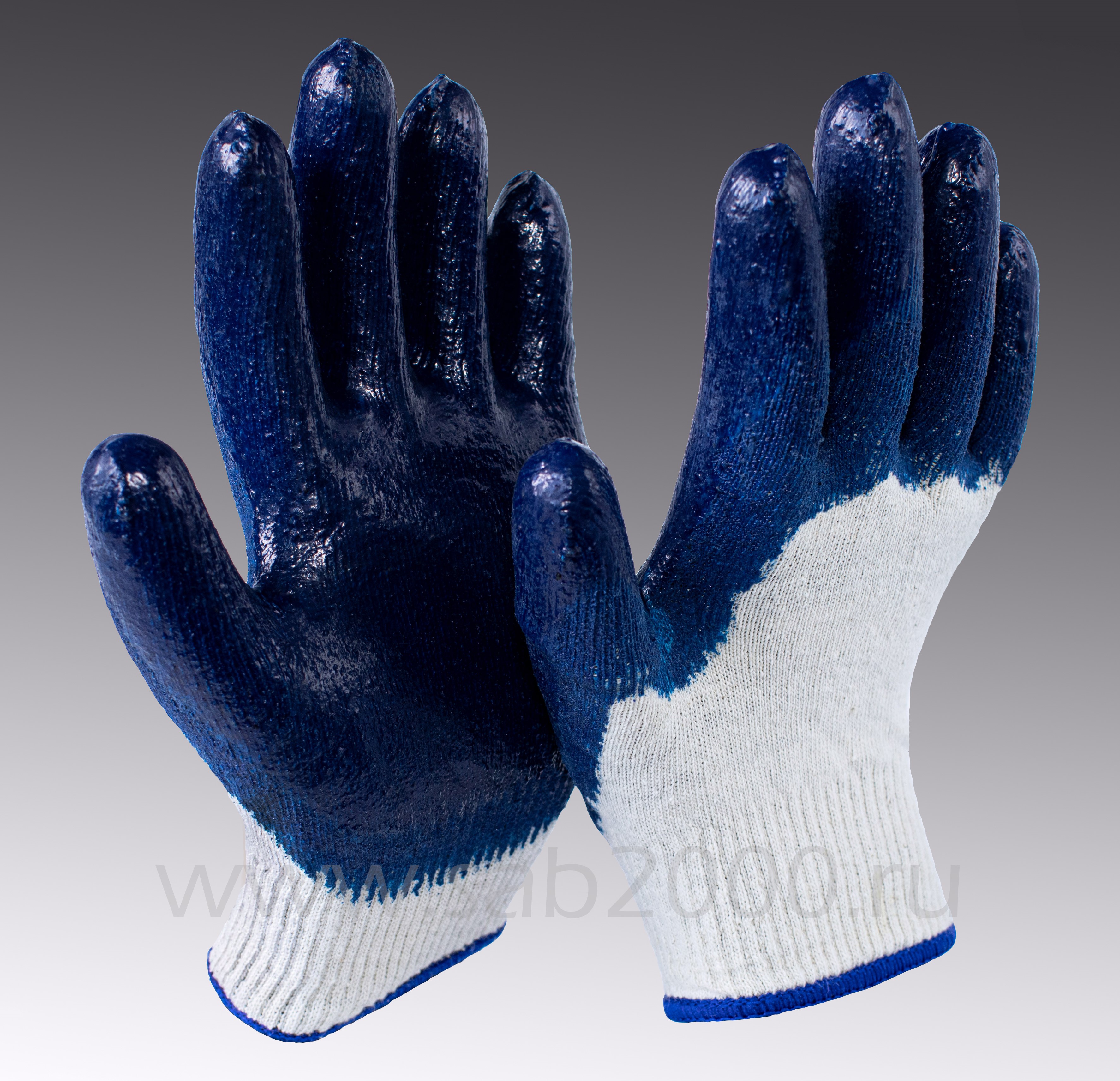 Утепленные прорезиненные рабочие перчатки с нитриловым покрытием  "Лагуна Снежок" (с  вкладышем, двойные) - фото 1