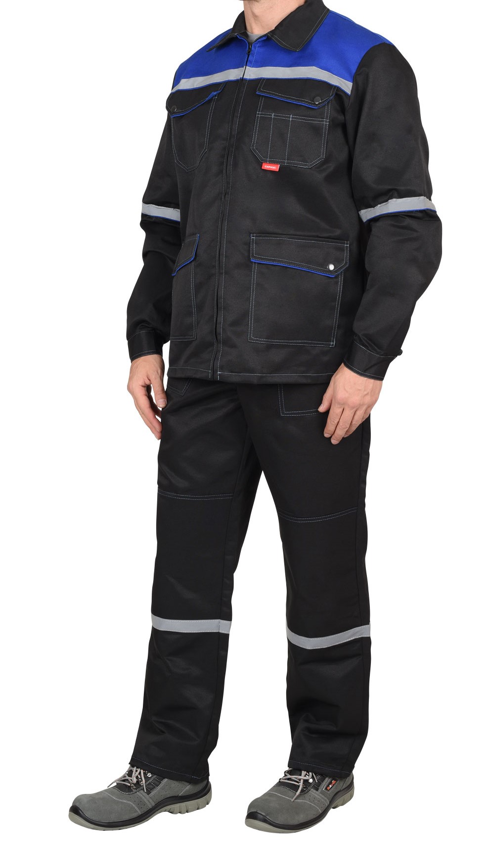 Костюм "С-Механик" куртка, брюки, СОП 25мм (черный, серый, зеленый) - фото 1