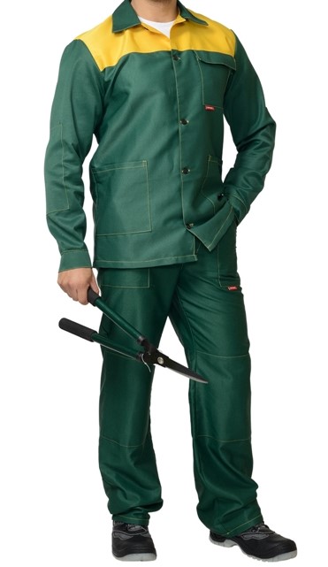 Костюм "С-Стандарт" куртка, брюки (серый с черным с СОП, зеленый с желтым, синий с васильковым с СОП) - фото 1
