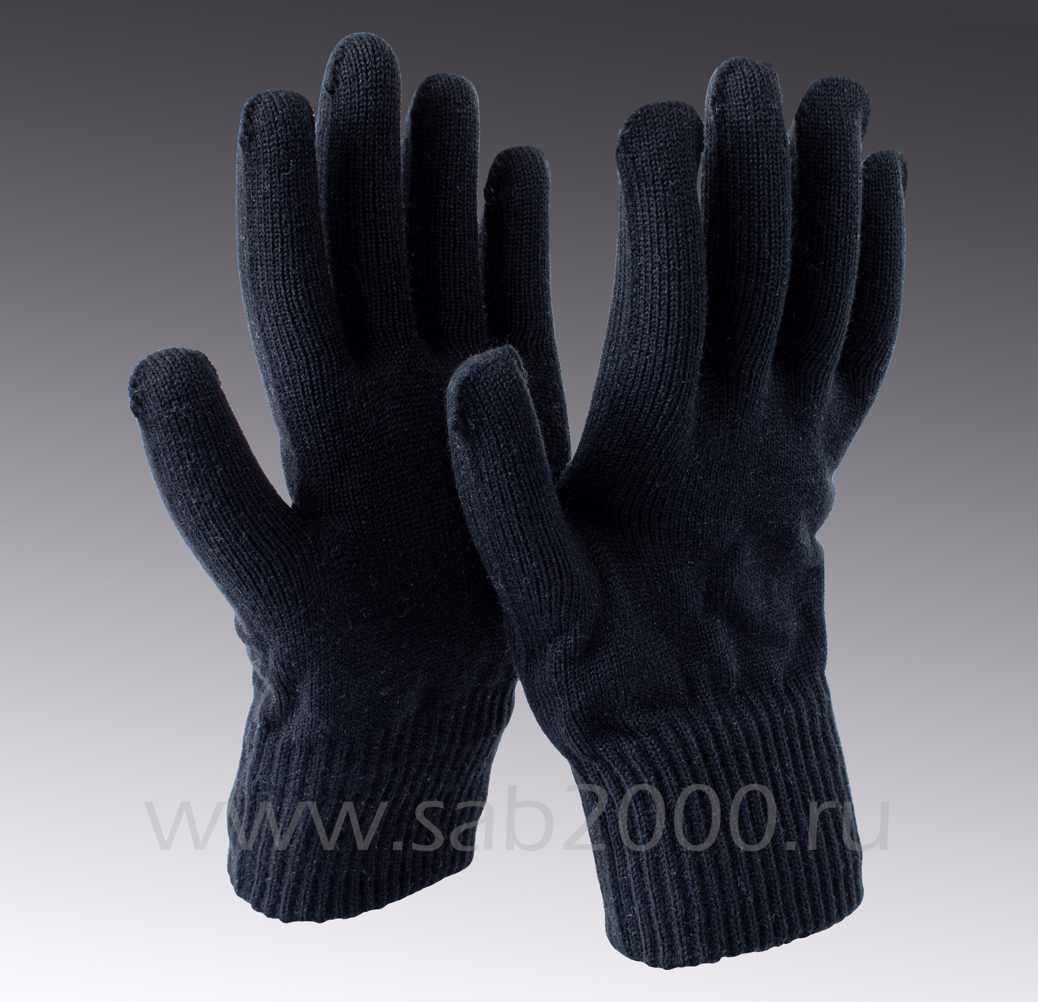 Перчатки утепленные с повышенным содержанием натуральной шерсти (шерсть/акрил), двойные - фото 1
