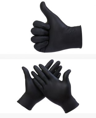 Перчатки нитриловые черные, 50пар/100шт (S, M, L, XL) - фото 2