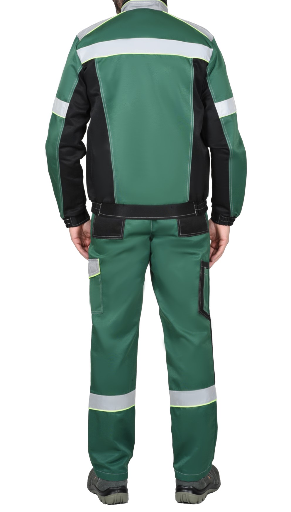 Костюм "С-Механизатор-2" куртка, брюки / куртка, полукомбинезон (серый, васильковый, зеленый) - б/с - фото 3