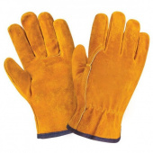Перчатки цельноспилковые, желто-оранжевые