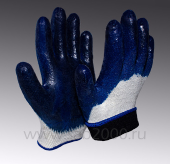 Утепленные прорезиненные рабочие перчатки с нитриловым покрытием  "Лагуна Снежок" (с  вкладышем, двойные)