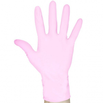 Перчатки нитриловые, розовые - M. 50 пар