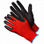 Перчатки нейлоновые с рифленым латексным покрытием "красно-черные"