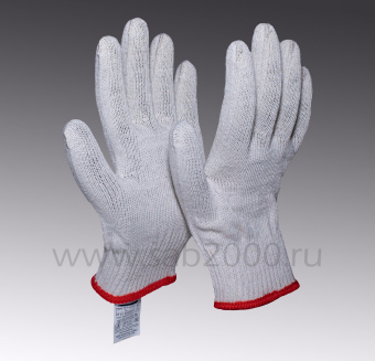 Рабочие трикотажные перчатки х/б "Стандарт++" (10 класс, 4 нити), по ГОСТ с маркировкой