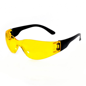 Очки защитные, открытые, с черной дужкой "Классические" (прозрачные, желтые, дымчатые, зеленые, красные)