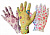 Перчатки нейлоновые садовые с полиуретановым покрытием "Цветочек" (разноцветные)